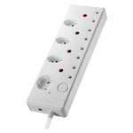 Switched Medium Surge 8-Way Multiplug 0.5m - White - Electrical