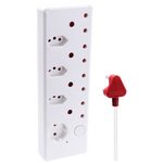 Switched Medium Surge 8-Way Multiplug 0.5m - White - Electrical