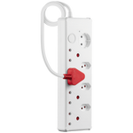 Switched Medium Surge 8-Way Multiplug 0.5m - White - Electrical