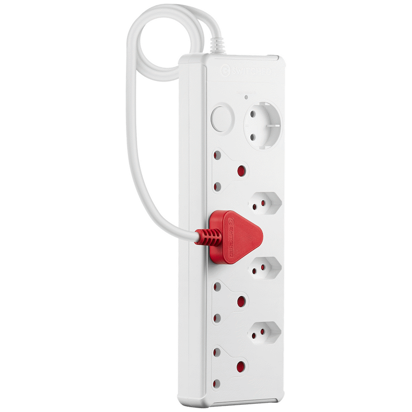 Switched Medium Surge 8-Way Multiplug 0.5m - White - Electrical