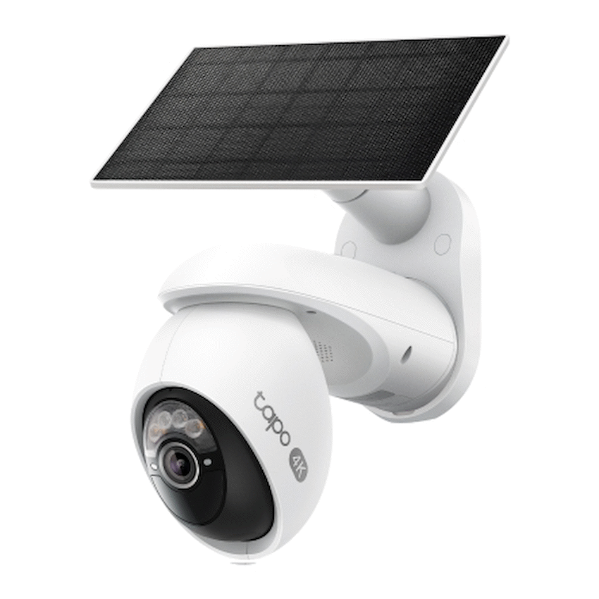 Tapo Solar-Powered Pan/Tilt Security Camera Kit - White - Smart Home