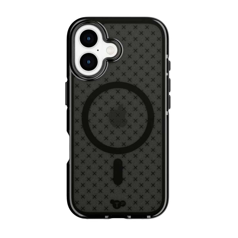 Tech21 Evo Check Apple iPhone 16 with Magsafe Case - Smokey Black - Black