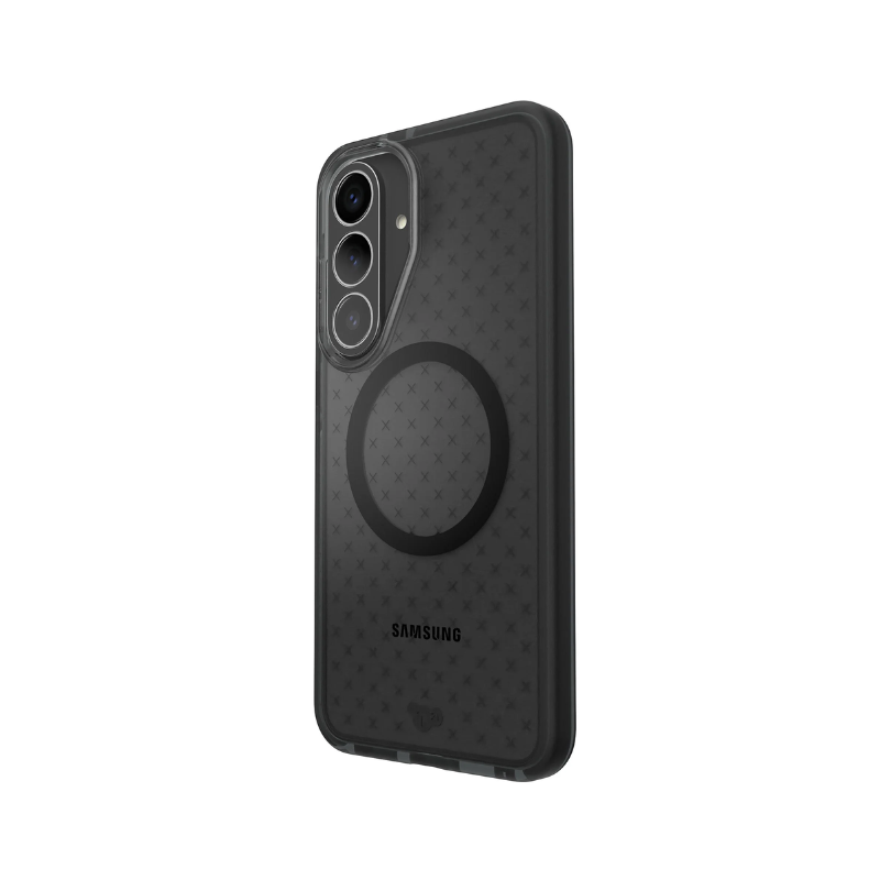 Tech21 EvoCheck Magnet Case For Samsung Galaxy S26 FE/S25 FE - Smokey/Black - Checkered