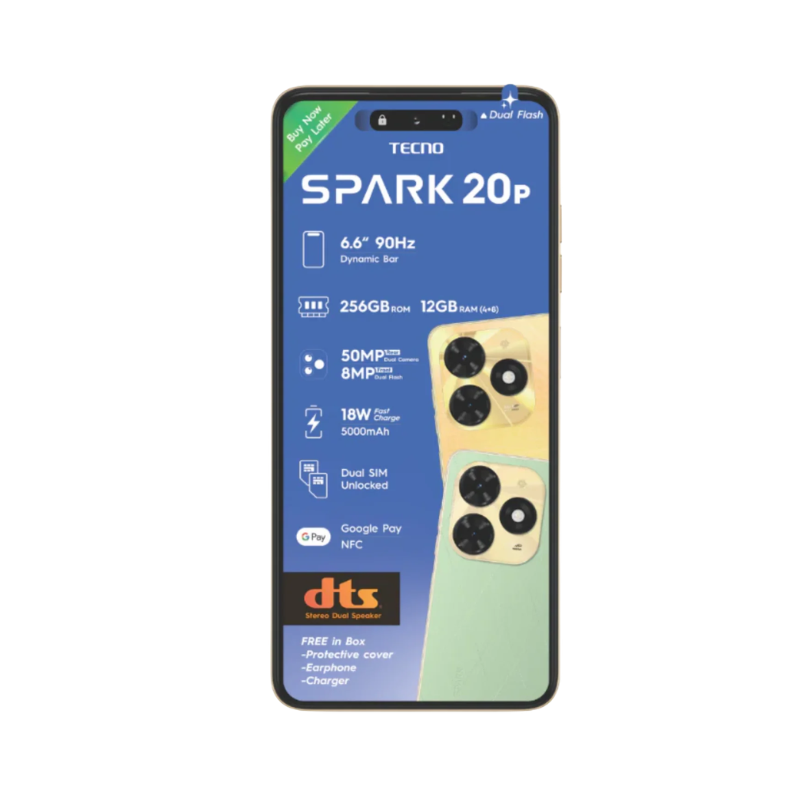 Tecno Spark 20P Dual SIM 256GB - Gold - Gold