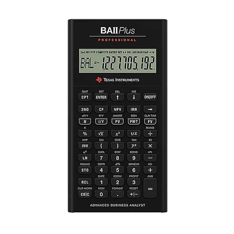 Texas Instruments BA ii Plus Professional Financial Calculator - Black - Black