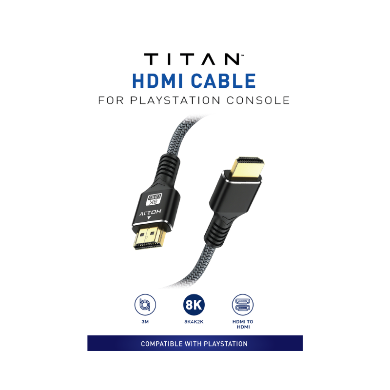 Titan PS High-Speed HDMI Cable – 3M 8K @ 60Hz - Black