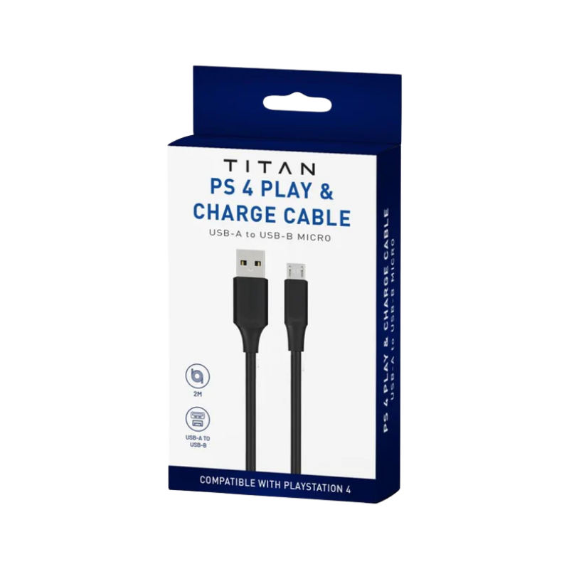 Titan PS4 USB A-B 2M Charge Cable
