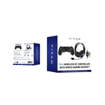 Titan Wireless Bluetooth Controller & Wired Headset Bundle PS4 - Black - Black