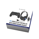 Titan Wireless Bluetooth Controller & Wired Headset Bundle PS4 - Black - Black