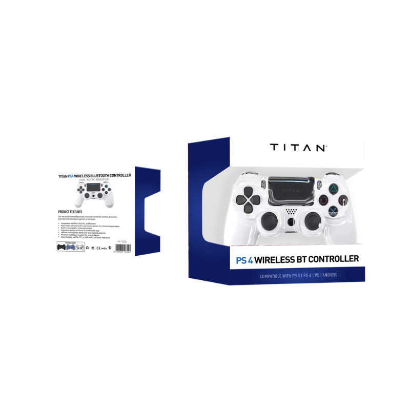 Titan Wireless BT Gaming Controller - Console White - White