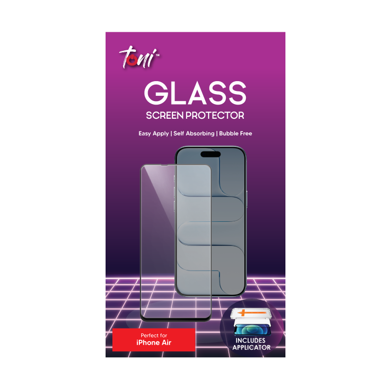 Toni Apple iPhone Air Tempered Glass Screen protector with Applicator - Clear