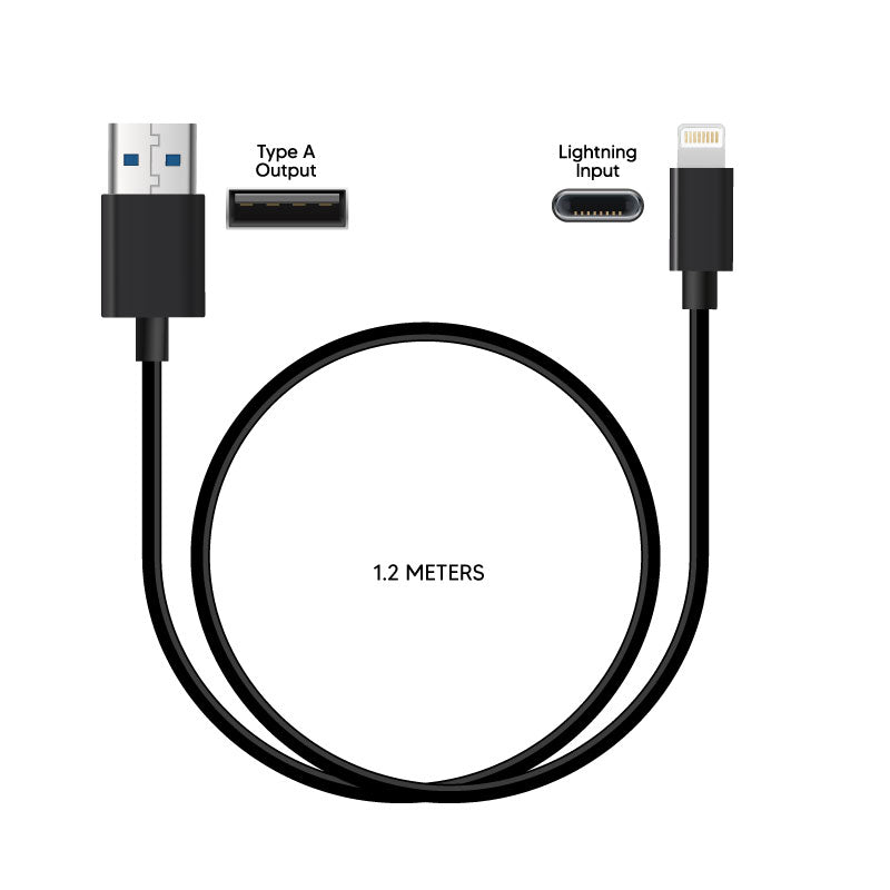 Toni Fast Charging USB to Apple Lightning 1.2m Cable - Black - Black
