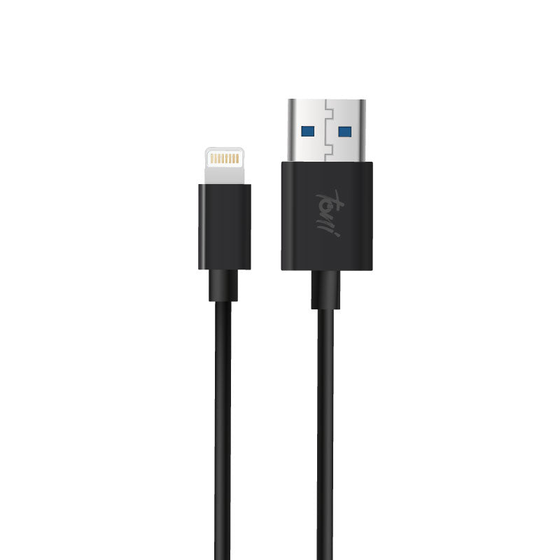 Toni Fast Charging USB to Apple Lightning 1.2m Cable - Black - Black
