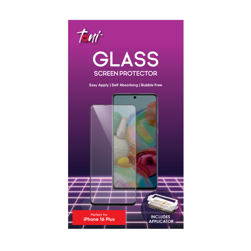 Toni Glass Apple iPhone 16 Plus Screen Protector with Applicator - Clear