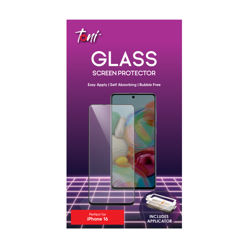 Toni Glass Apple iPhone 16 Screen Protector with Applicator - Clear