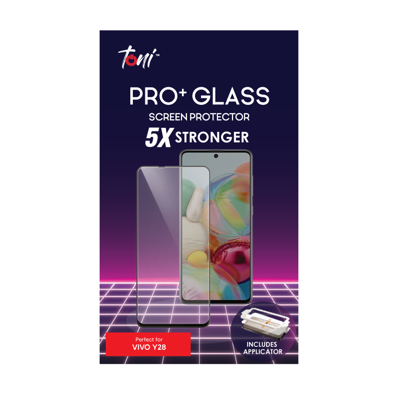 Toni Pro+ Vivo Y28 Screen Protector with Applicator - Clear
