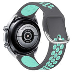 Toni Silicone Buckle Watch Strap 20mm - Grey/Turquoise - Grey
