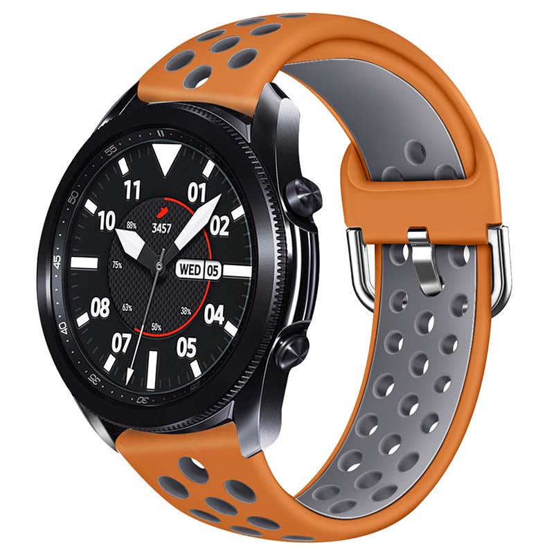 Toni Silicone Buckle Watch Strap 22mm - Orange/Grey - Orange