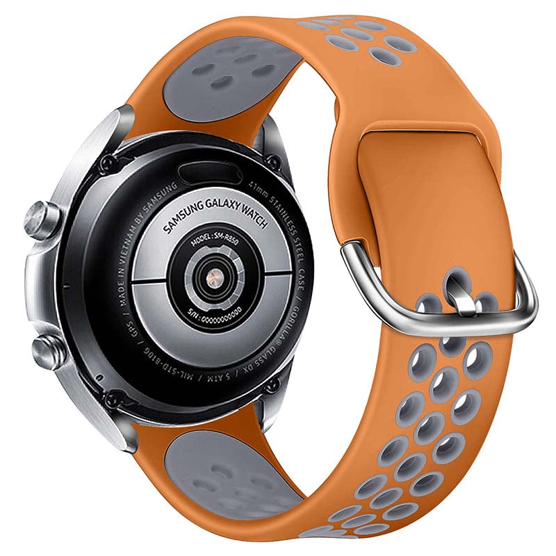 Toni Silicone Buckle Watch Strap 22mm - Orange/Grey - Orange