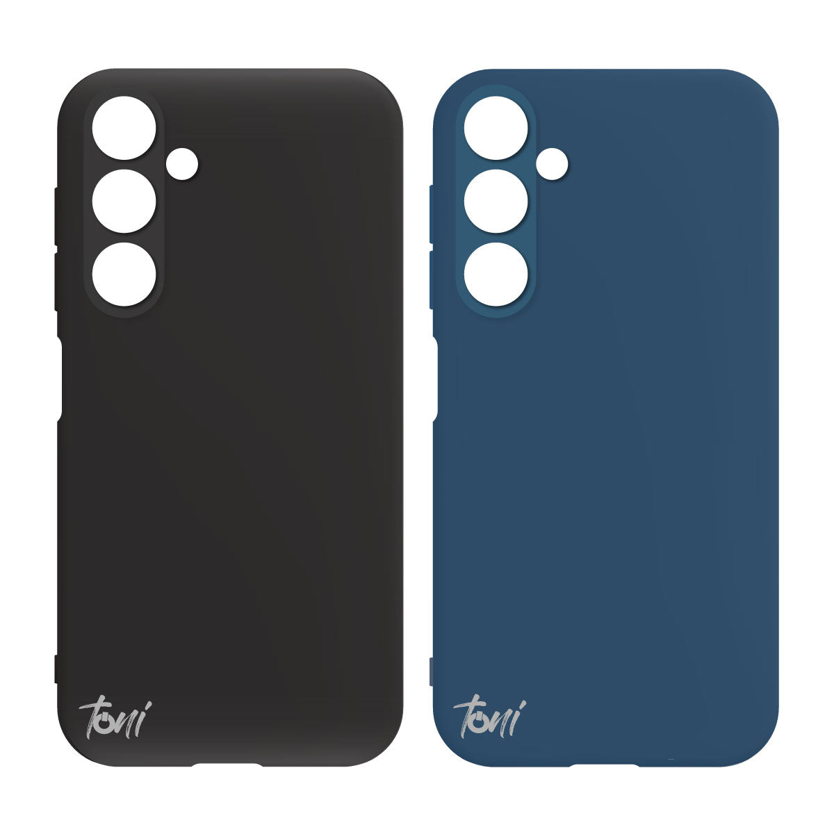 Toni Twin Silicone Case for Samsung A14 - Black / Blue