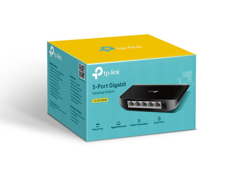 TP-Link 5 Port Gigabit Desktop Switch - Black - Black