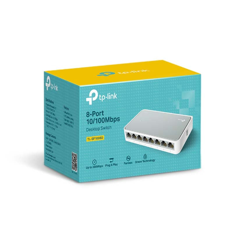 TP-Link 8 Port 10/100 Mbps Desktop Switch - White - White