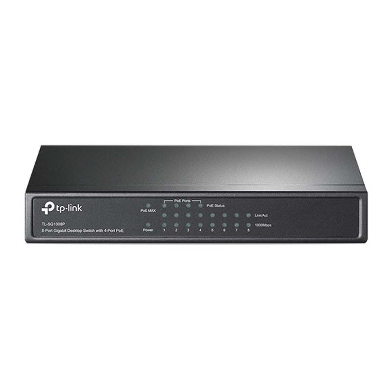 TP-Link 8 Port Gigabit Desktop PoE Switch - Grey - Grey