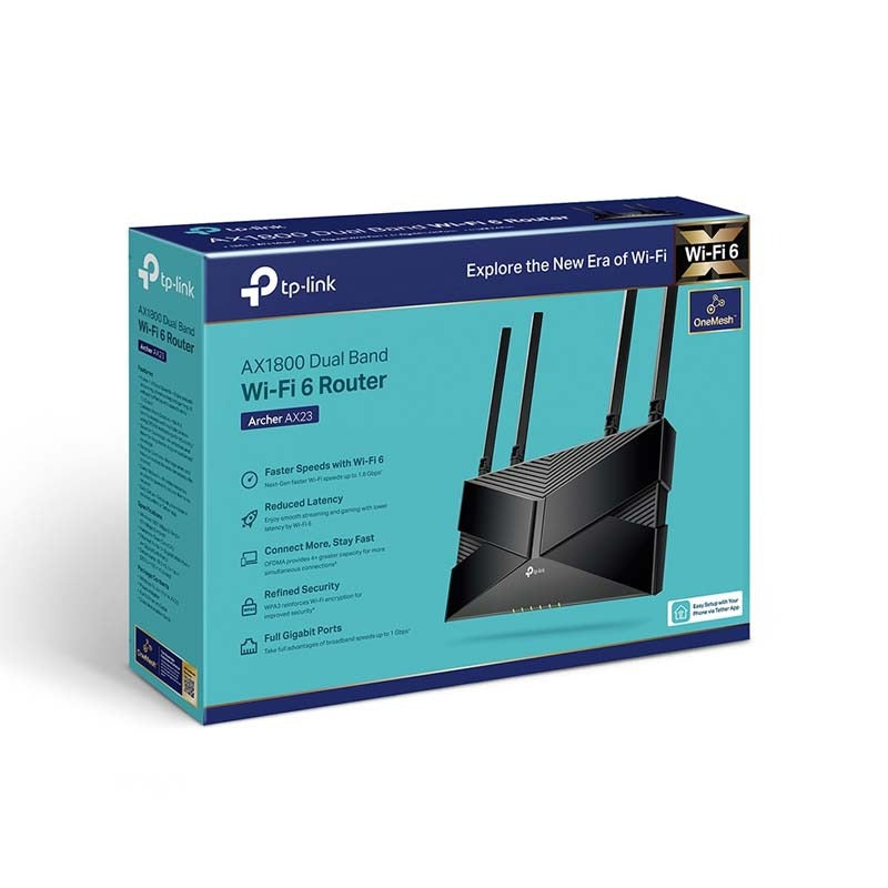 TP-Link Archer AX23 AX1800 Dual-Band Wi-Fi 6 Router - Black