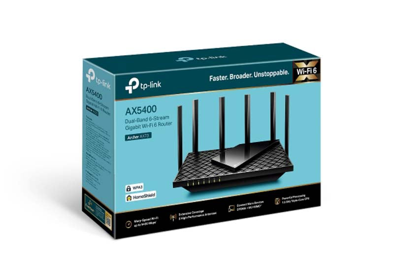 TP-Link Archer AX73 AX5400 Dual Band Wi-Fi 6 Router - Black - Black