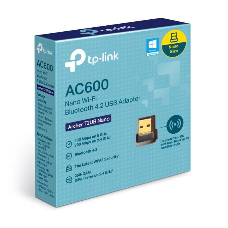 TP-Link Archer T2UB Nano AC600 Nano Wireless Bluetooth USB Adapter - Black
