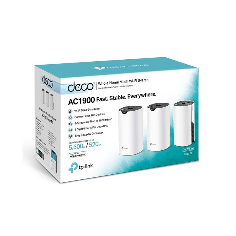 TP-Link Deco S7 AC1900 Whole Home Mesh Wi-Fi System 3 Pack - White