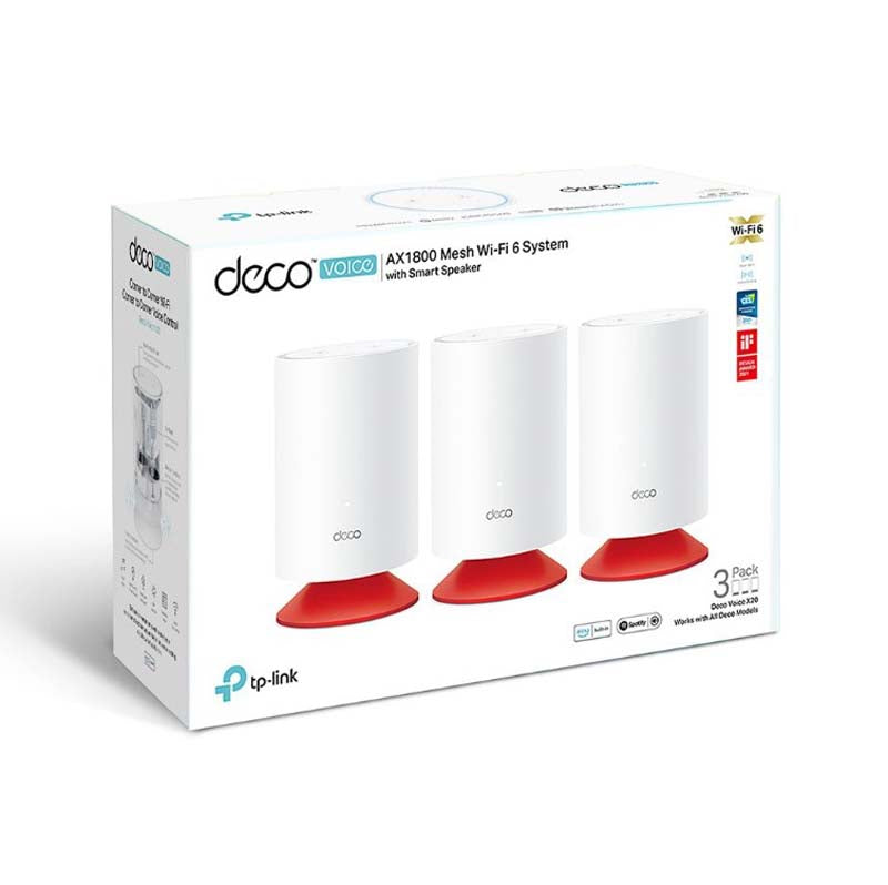 TP-Link Deco Voice X20 AX1800 Whole-Home Mesh Wi-Fi 6 System with Smart Speaker - White - White