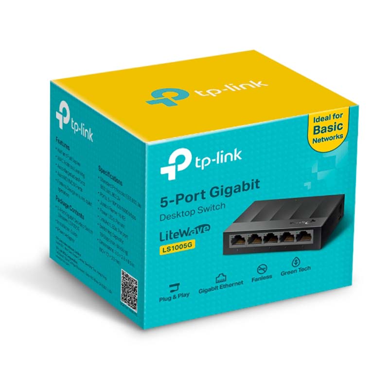 TP-Link LiteWave 5 Port Gigabit Desktop Switch - Black - Black