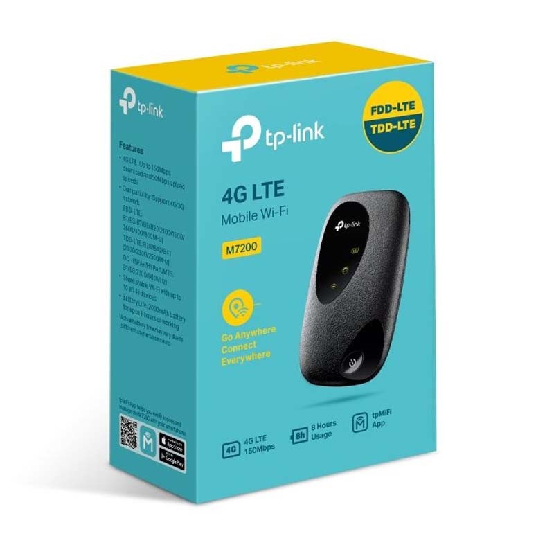 TP-Link M7000 4G LTE Mobile Wi-Fi Router - Black - Black