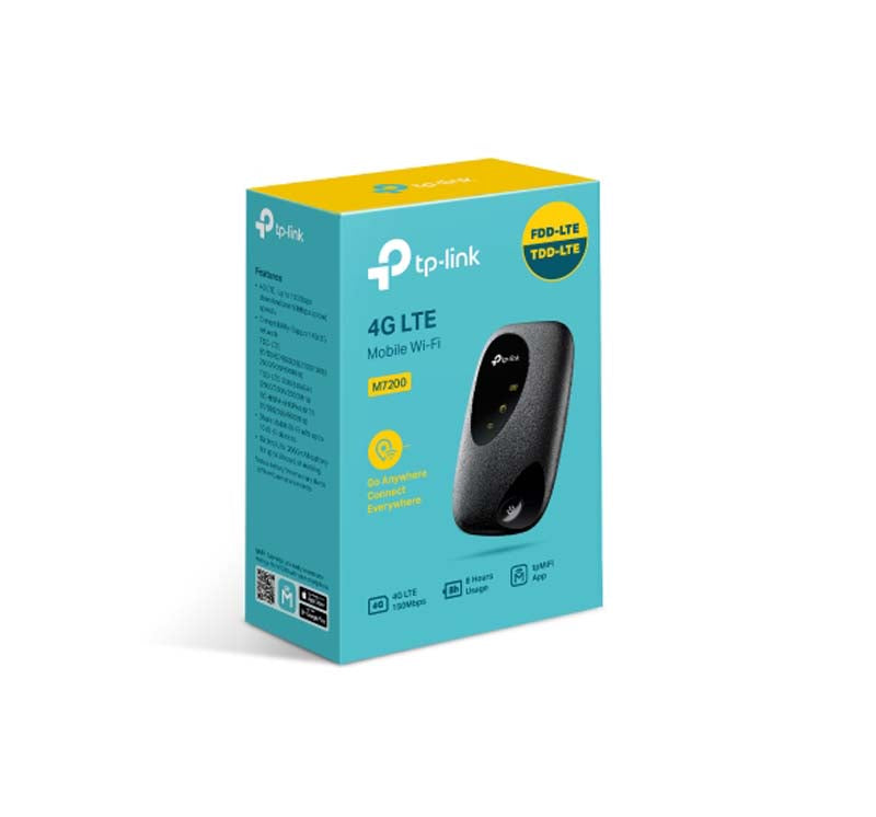 TP-Link M7200 150Mbps 4G LTE Mobile Wi-Fi Modem - Black - Black