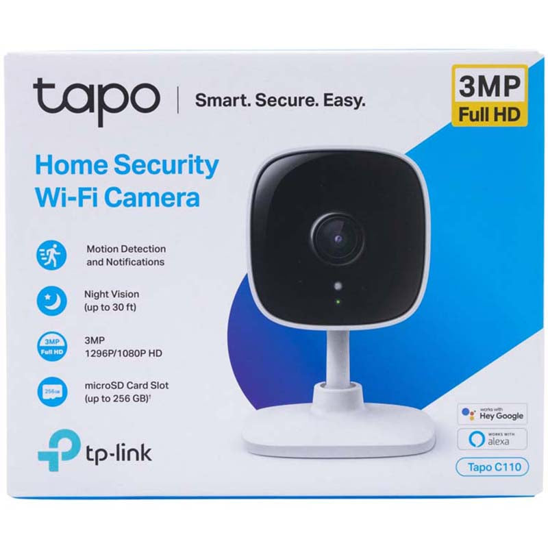 TP-Link Tapo C110 3MP Home Security Wi-Fi Camera - White