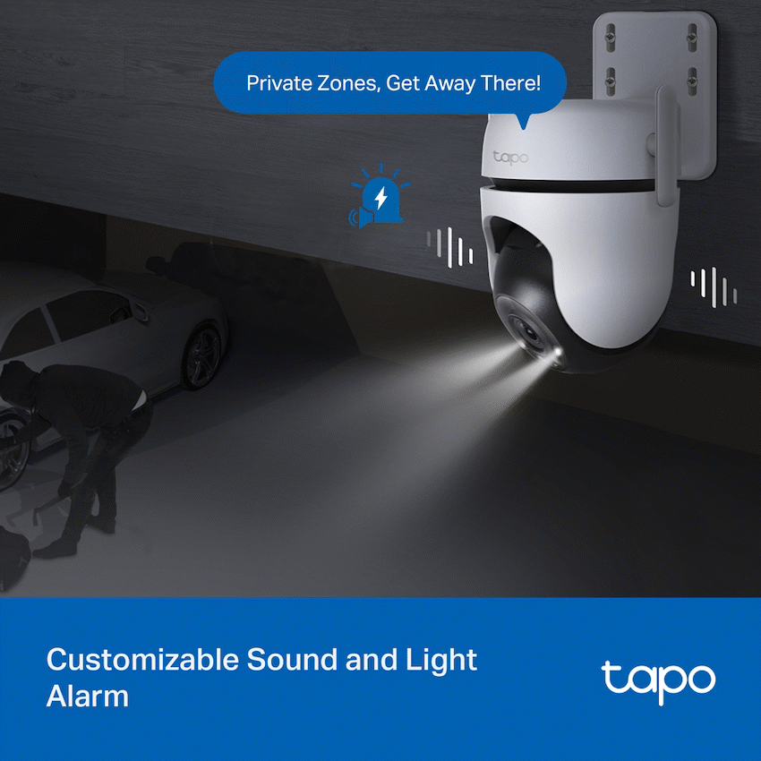 TP-Link Tapo C520WS 4MP 2K QHD Outdoor Pan/Tilt Security Wi-Fi Camera - White - Smart Home