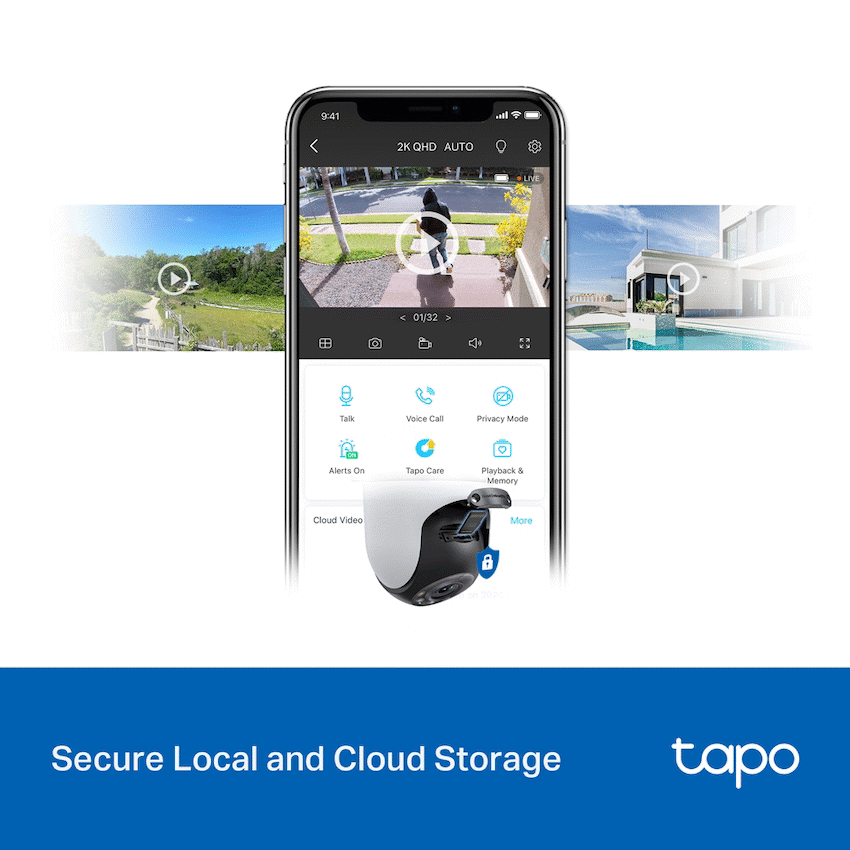 TP-Link Tapo C520WS 4MP 2K QHD Outdoor Pan/Tilt Security Wi-Fi Camera - White - Smart Home