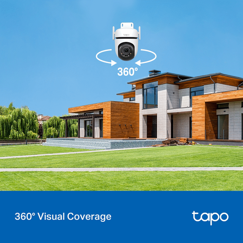 TP-Link Tapo C520WS 4MP 2K QHD Outdoor Pan/Tilt Security Wi-Fi Camera - White - Smart Home