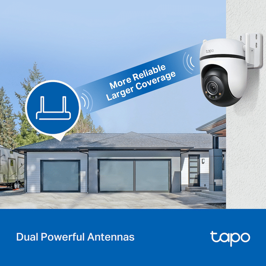 TP-Link Tapo C520WS 4MP 2K QHD Outdoor Pan/Tilt Security Wi-Fi Camera - White - Smart Home