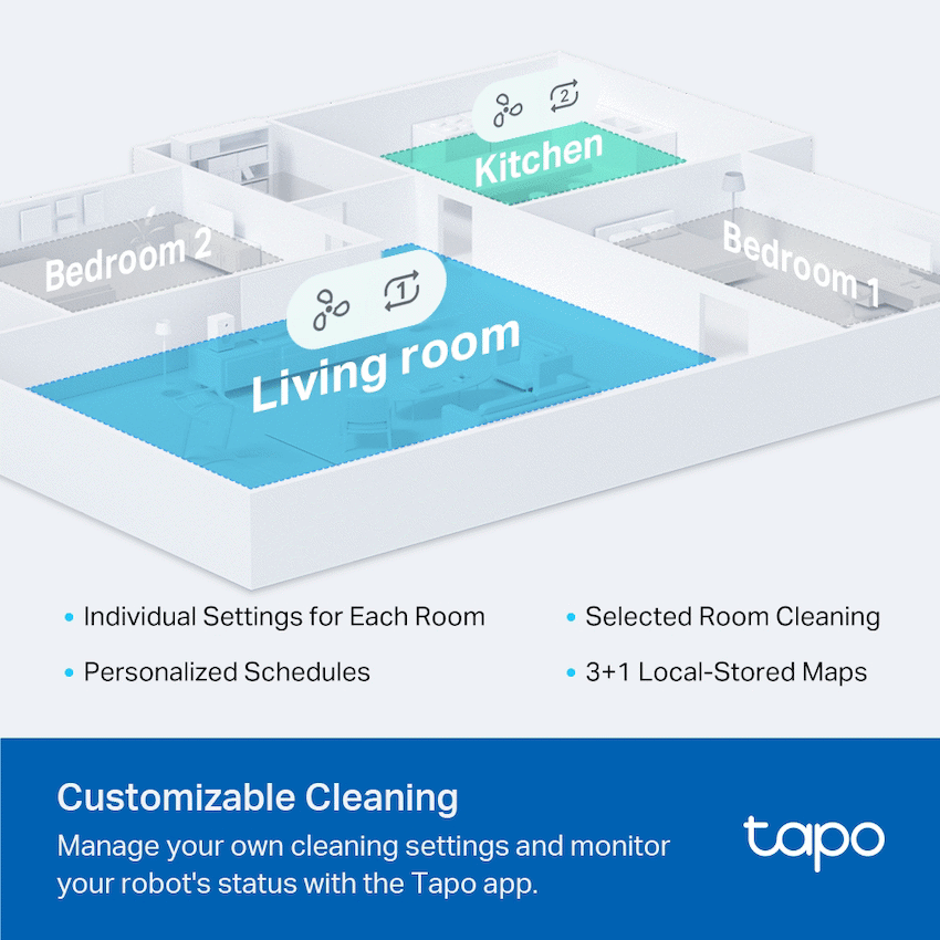 TP-Link Tapo RV20 Robot LIDAR Vacuum - White - White