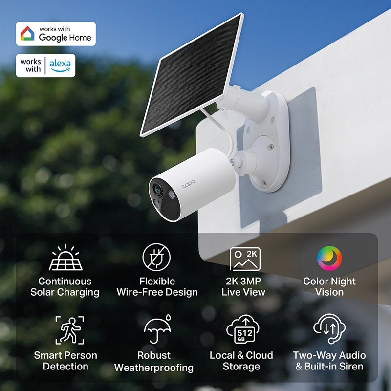 TP-Link Tapo Solar-Powered Security Camera Kit - White