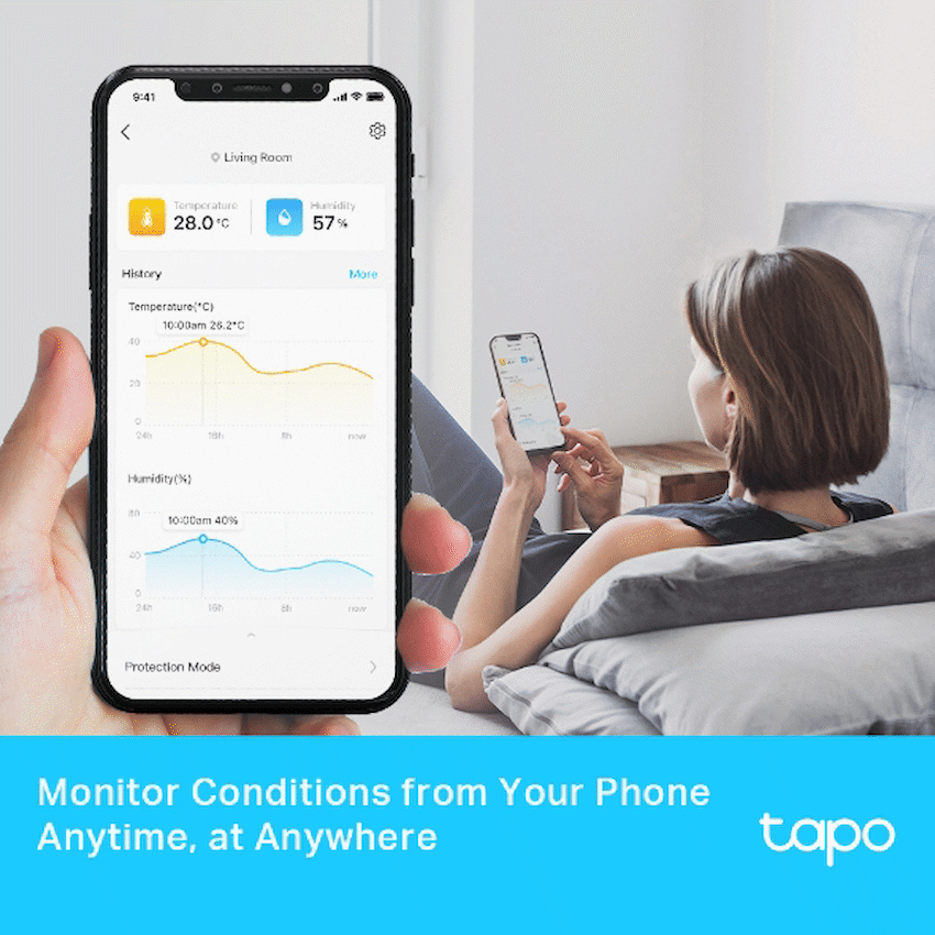 TP-Link Tapo T315 Smart 868mhz Temperature & Humidity Monitor - White - White