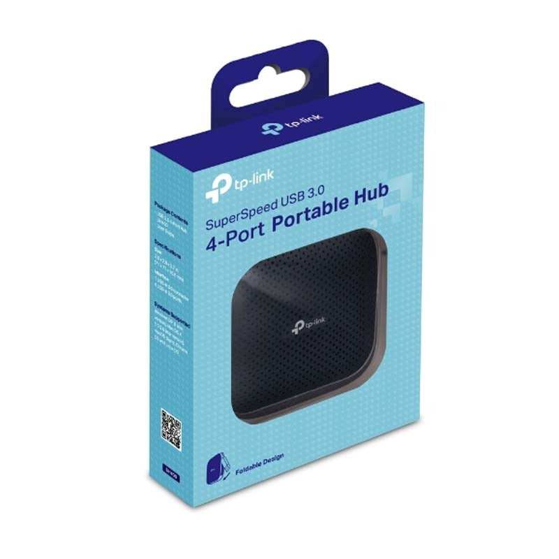 TP-Link UH400 USB 3.0 4-Port Portable Hub - Black - Black