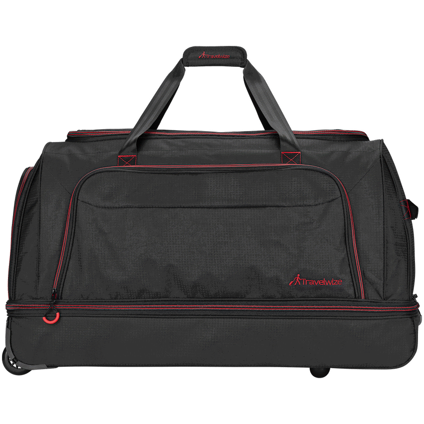 Travelwize Asteroid Trolley Duffle Bag - Black/Red - Black - Luggage