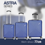 Travelwize Astra ABS 77cm 4-Wheel Spinner Luggage - Navy - Navy - Luggage