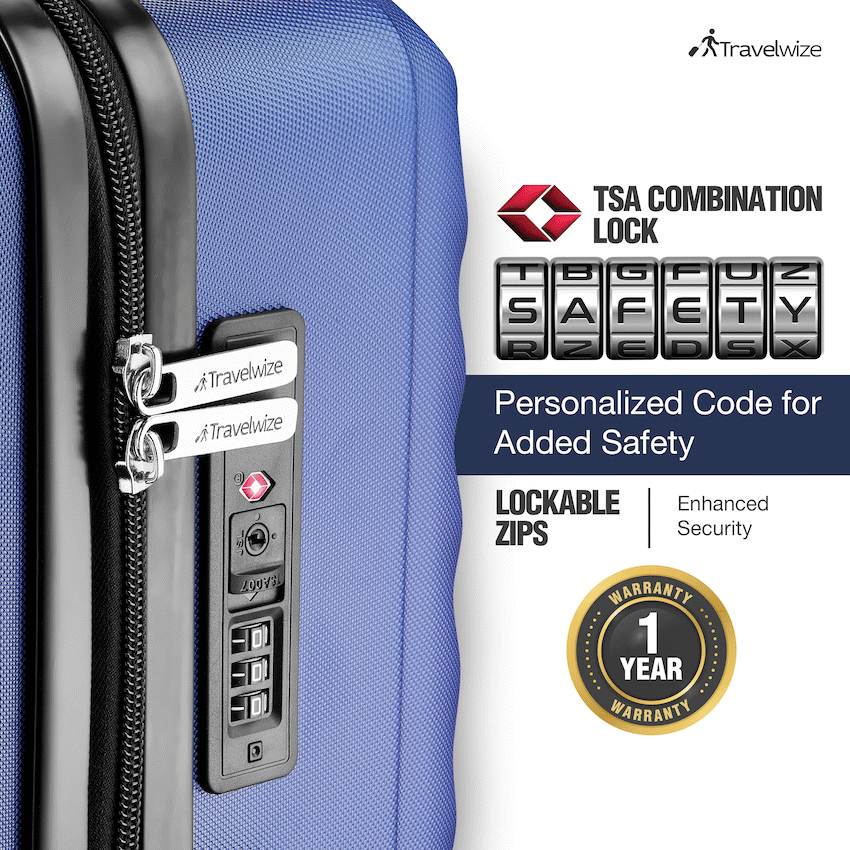 Travelwize Astra ABS 77cm 4-Wheel Spinner Luggage - Navy - Navy - Luggage