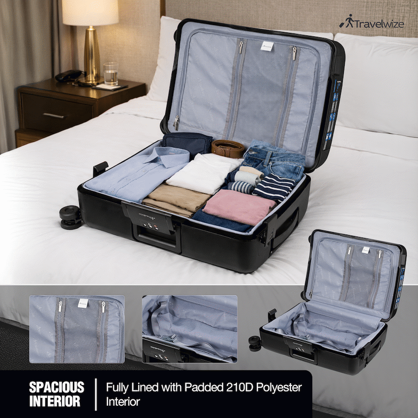 Travelwize Clipper PP 65cm 4-Wheel Spinner Luggage Black - Black - Luggage