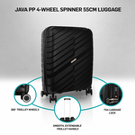 Travelwize Java PP 4-Wheel Spinner 55cm Luggage - Black - Black - Luggage