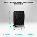 Travelwize Java PP 4-Wheel Spinner 55cm Luggage - Black - Black - Luggage
